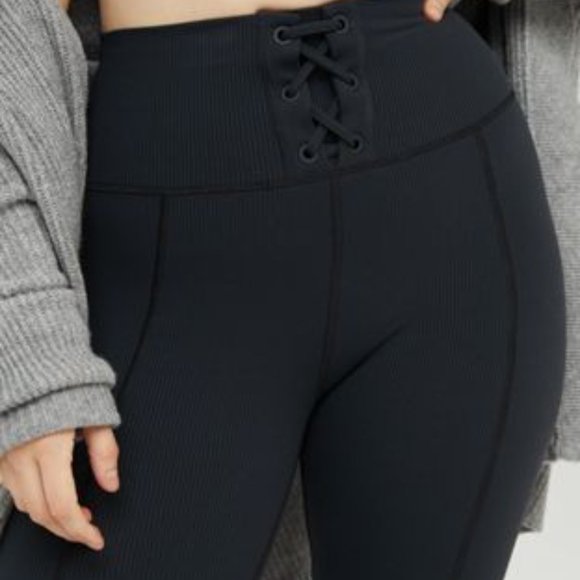 aerie Offline Lace Up Ribbed Leggings - Picture 2 of 5